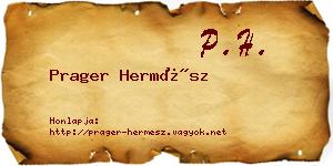 Prager Hermész névjegykártya